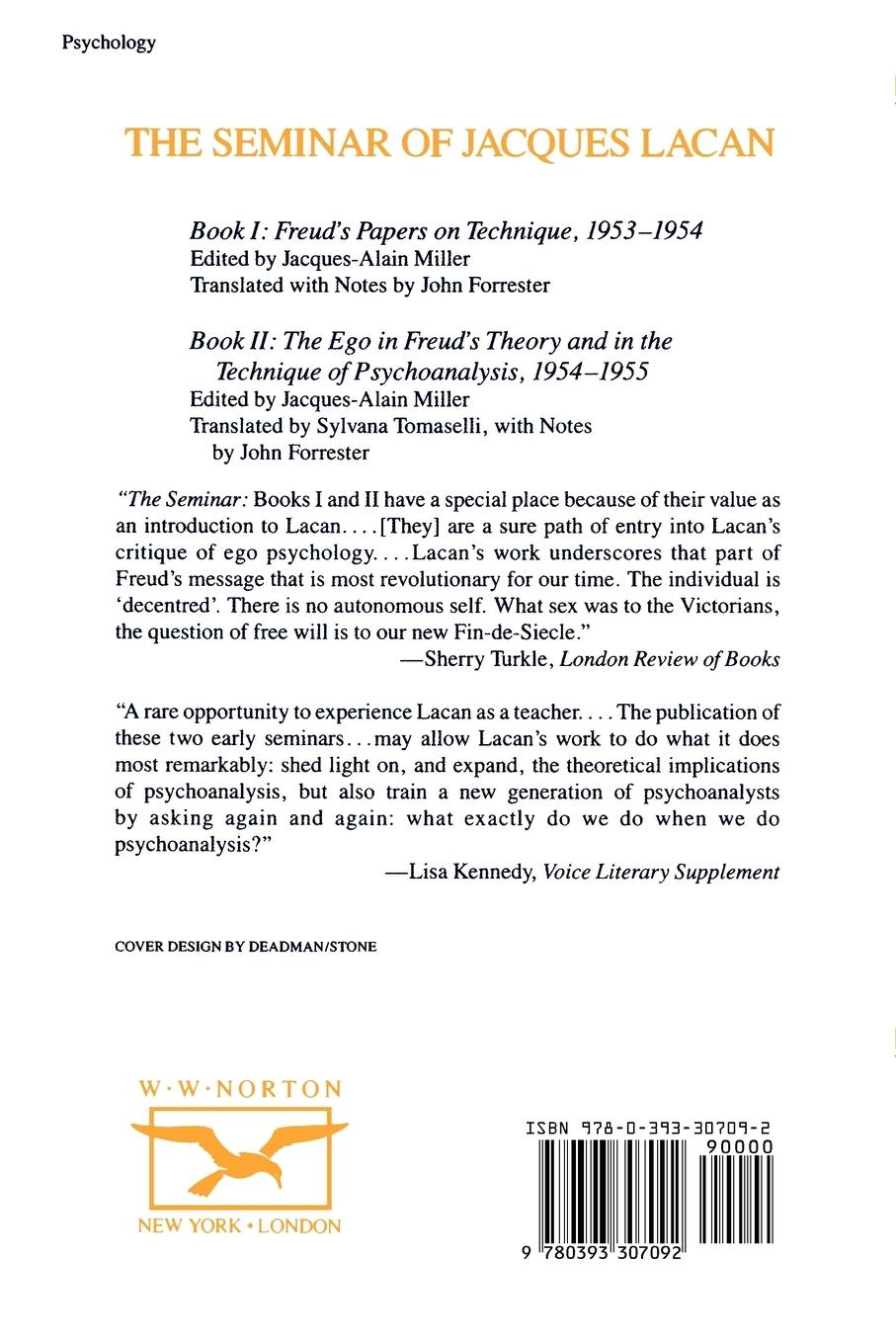 Rückseitencover The Ego in Freud's Theory and in the Technique of Psychoanalysis, 1954-1955