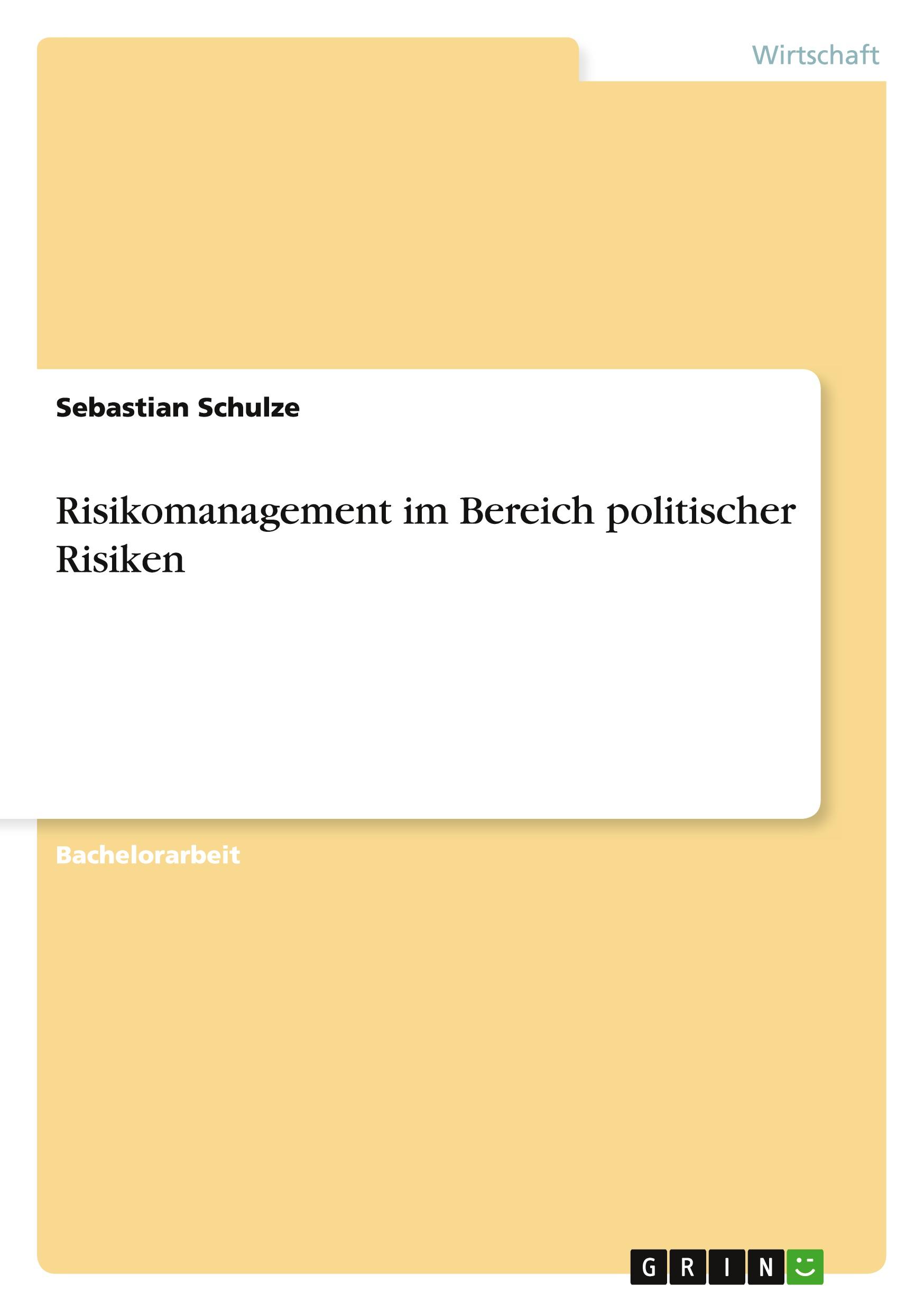 Vorderes Coverbild Risikomanagement im Bereich politischer Risiken