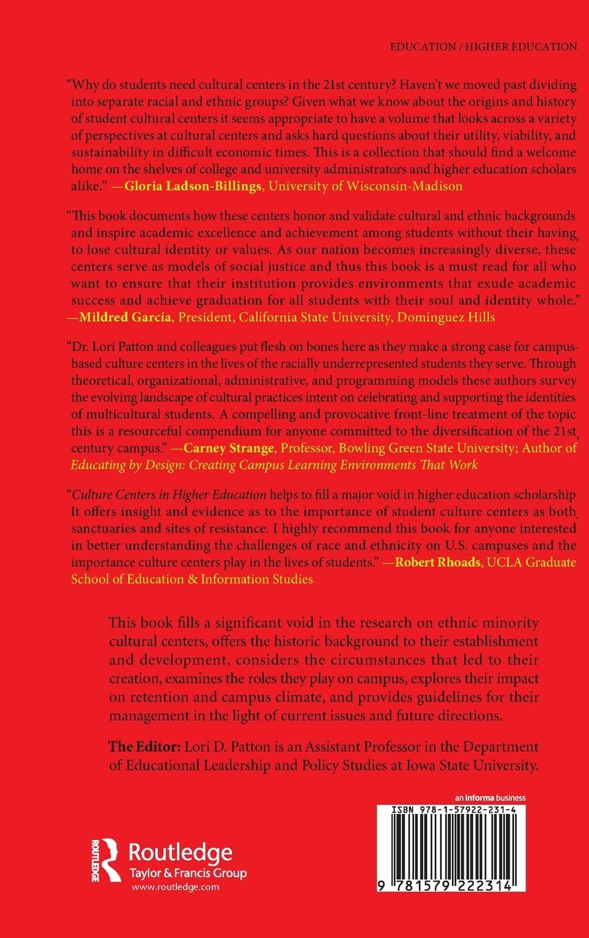 Rückseitencover Culture Centers in Higher Education