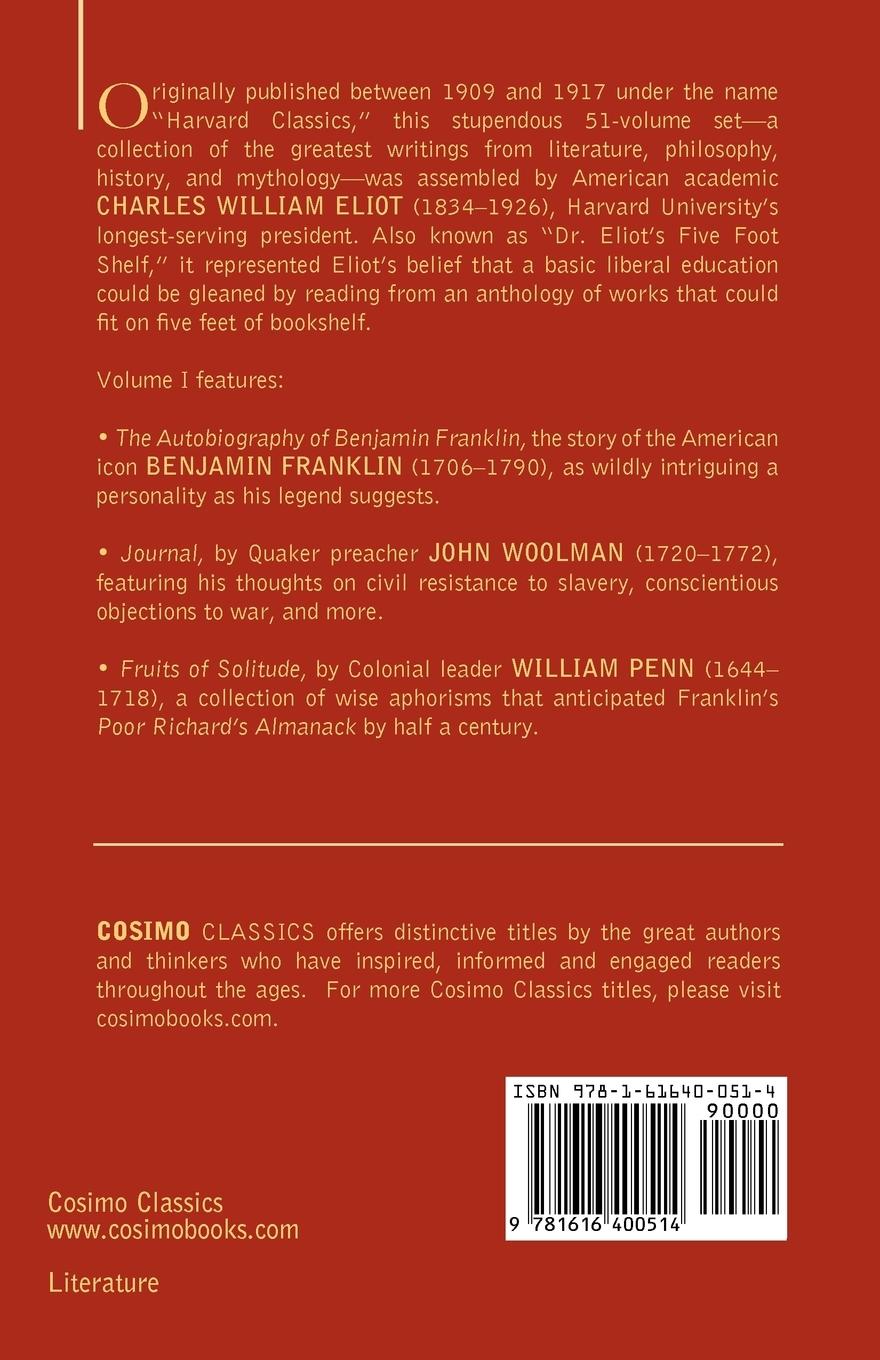Rückseitencover The Autobiography of Benjamin Franklin; The Journal of John Woolman; Fruits of Solitude by William Penn
