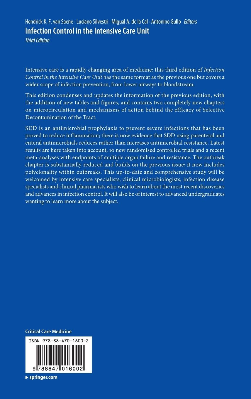 Rückseitencover Infection Control in the Intensive Care Unit