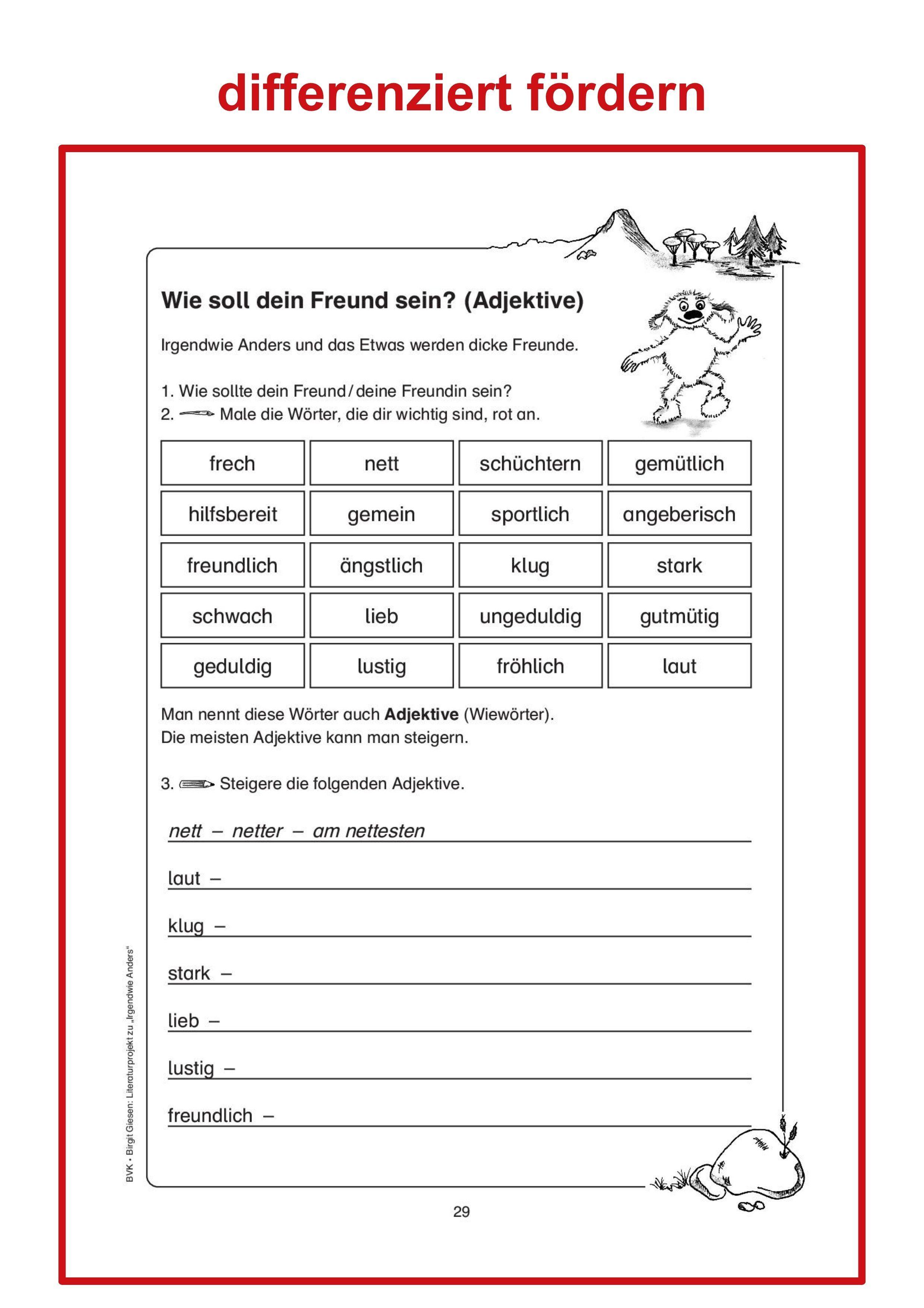 Beispielinhalt (Bild) Literaturprojekt zu Irgendwie anders