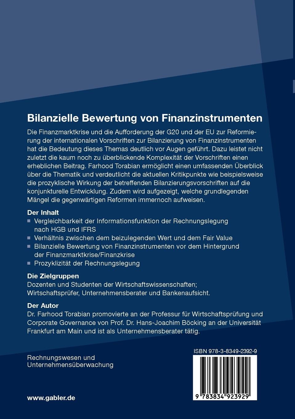 Rückseitencover Bilanzielle Bewertung von Finanzinstrumenten
