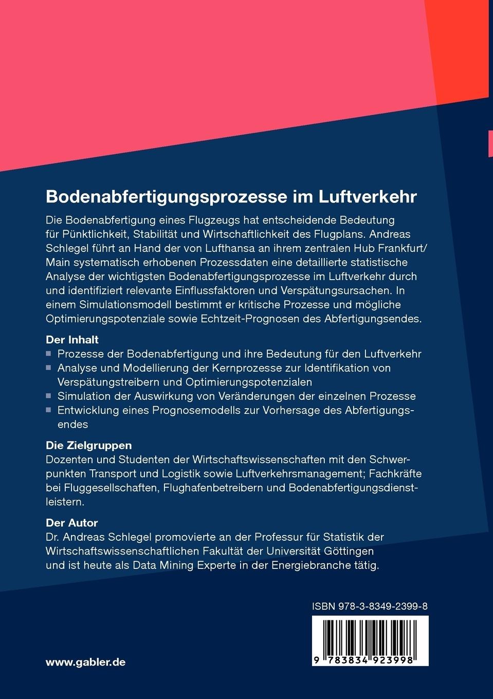 Rückseitencover Bodenabfertigungsprozesse im Luftverkehr