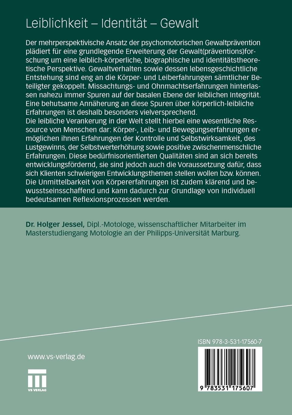 Rückseitencover Leiblichkeit - Identität - Gewalt