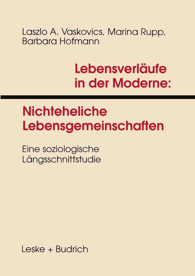 Vorderes Coverbild Lebensverläufe in der Moderne 1 Nichteheliche Lebensgemeinschaften