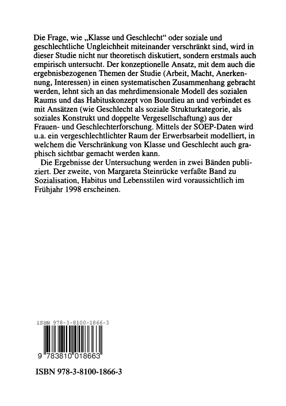 Rückseitencover Klasse und Geschlecht 1