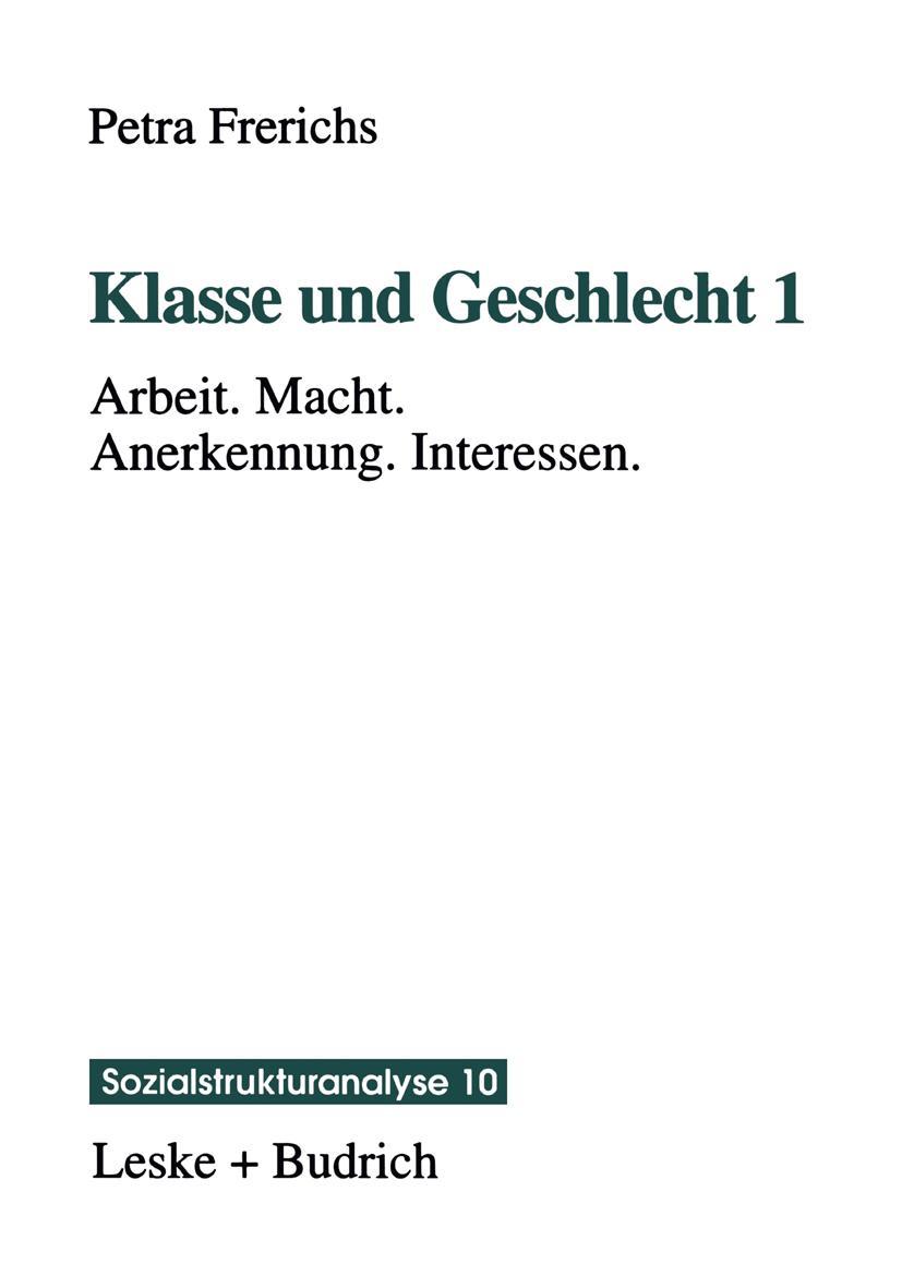 Vorderes Coverbild Klasse und Geschlecht 1
