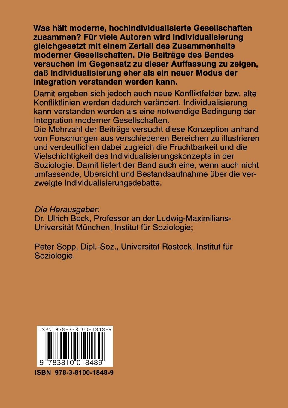 Rückseitencover Individualisierung und Integration