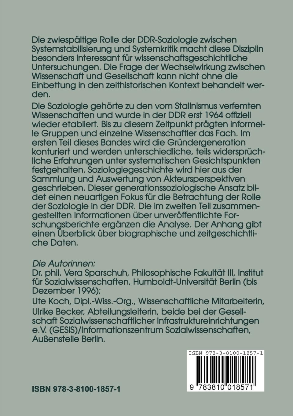 Rückseitencover Sozialismus und Soziologie