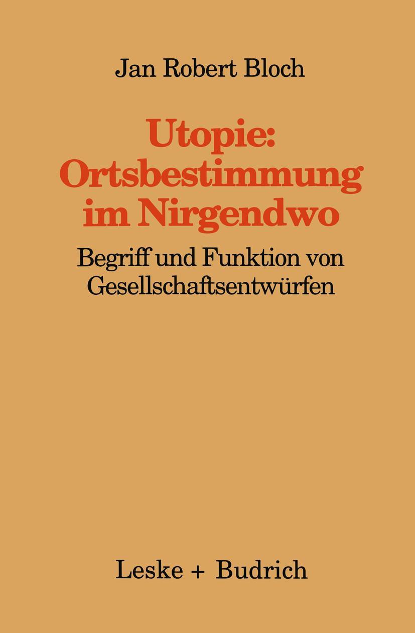 Vorderes Coverbild Utopie: Ortsbestimmungen im Nirgendwo