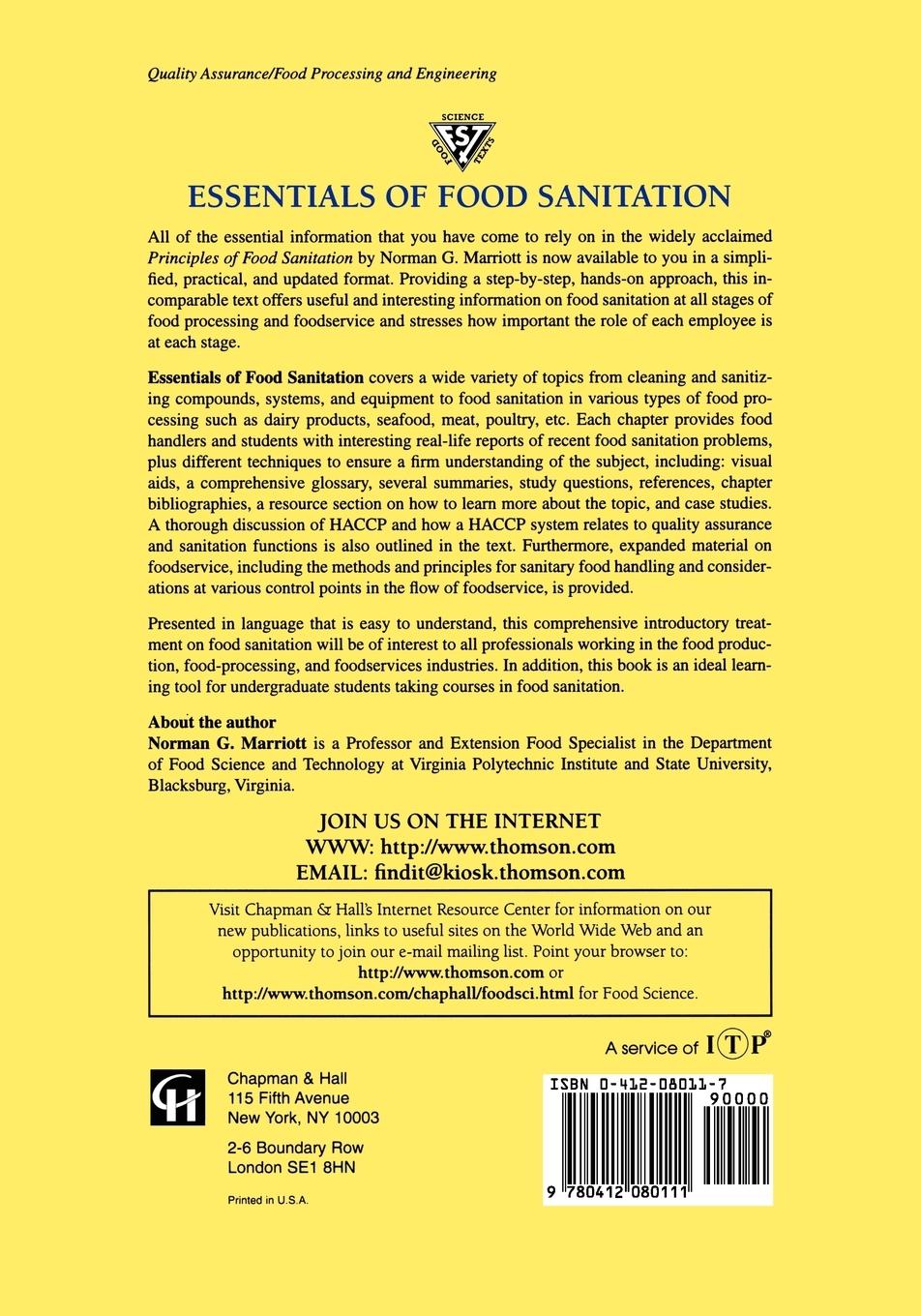 Rückseitencover Essentials of Food Sanitation