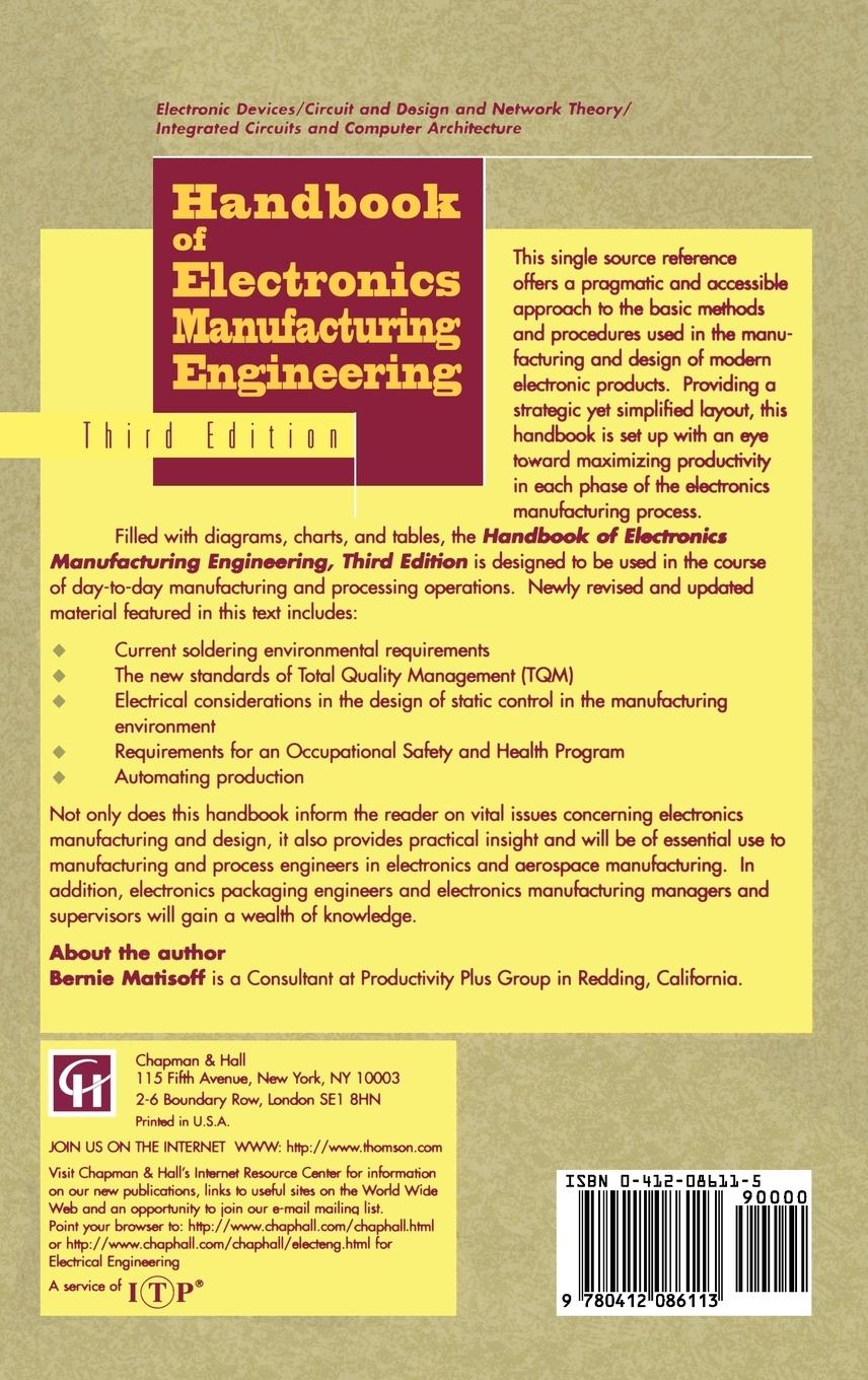 Rückseitencover Handbook of Electronics Manufacturing Engineering