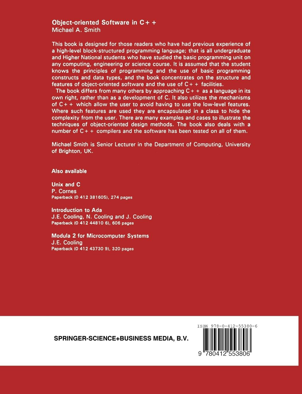 Rückseitencover Object-Oriented Software in C++