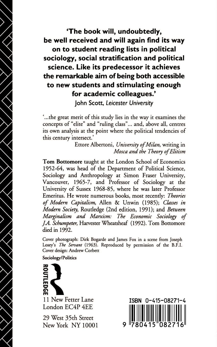 Rückseitencover Elites and Society