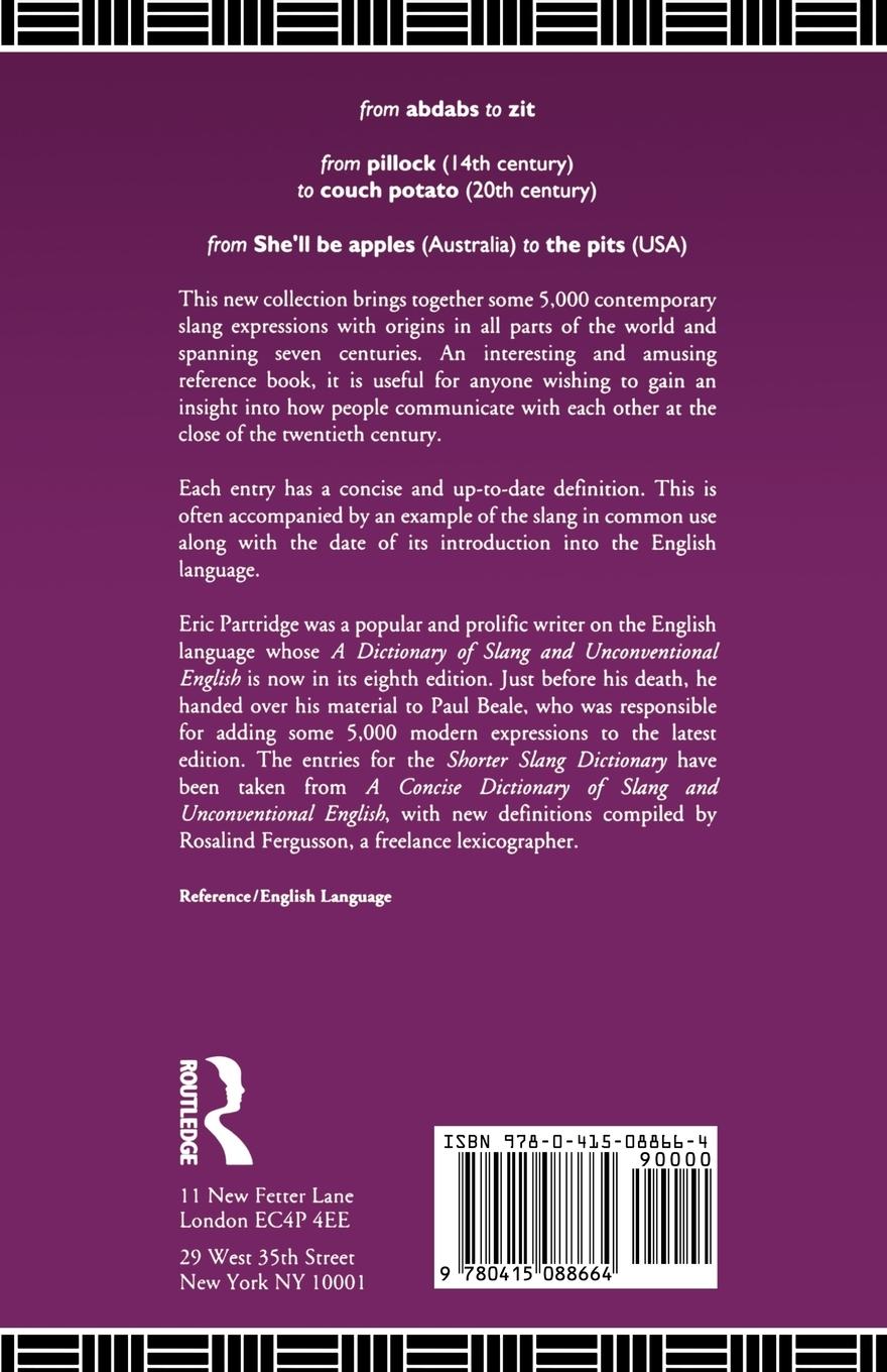 Rückseitencover Shorter Slang Dictionary