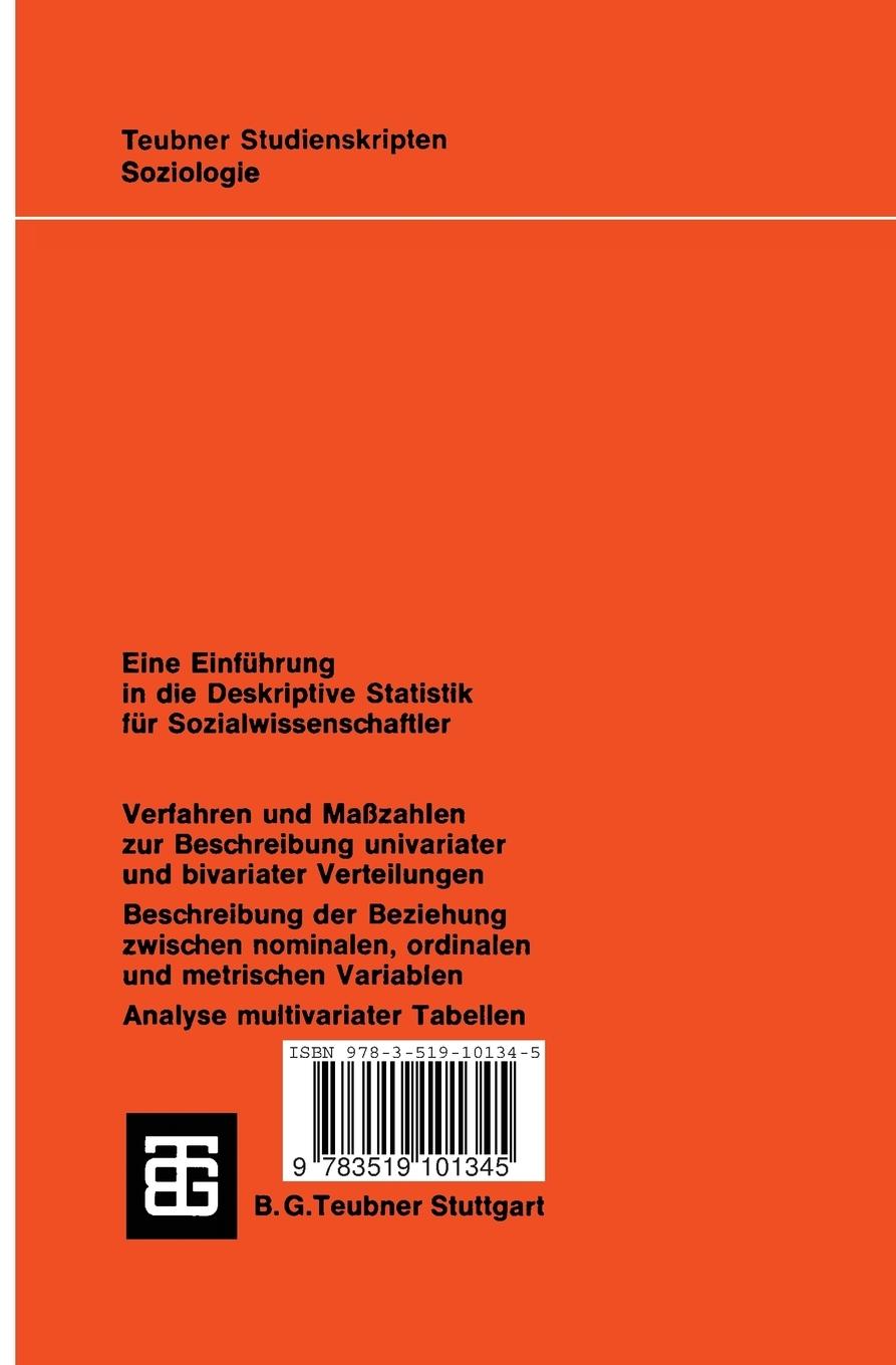 Rückseitencover Statistik für Soziologen 1