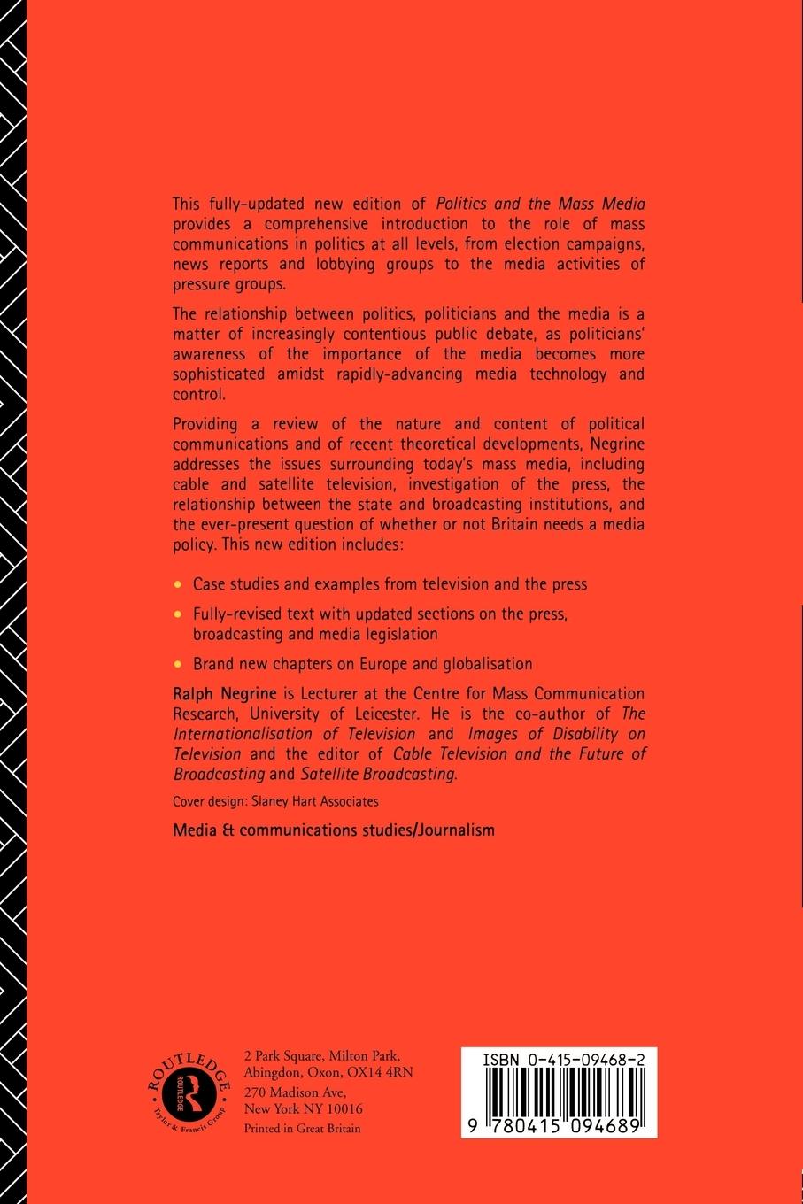 Rückseitencover Politics and the Mass Media in Britain