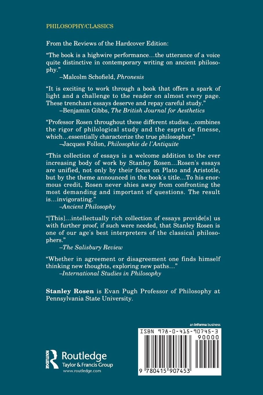 Rückseitencover The Quarrel Between Philosophy and Poetry