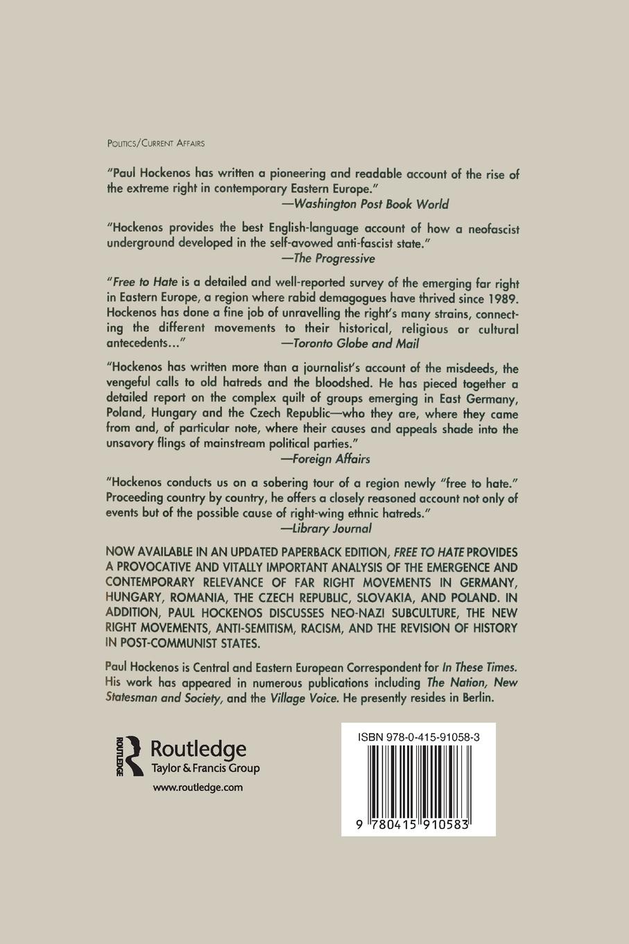 Rückseitencover Free to Hate