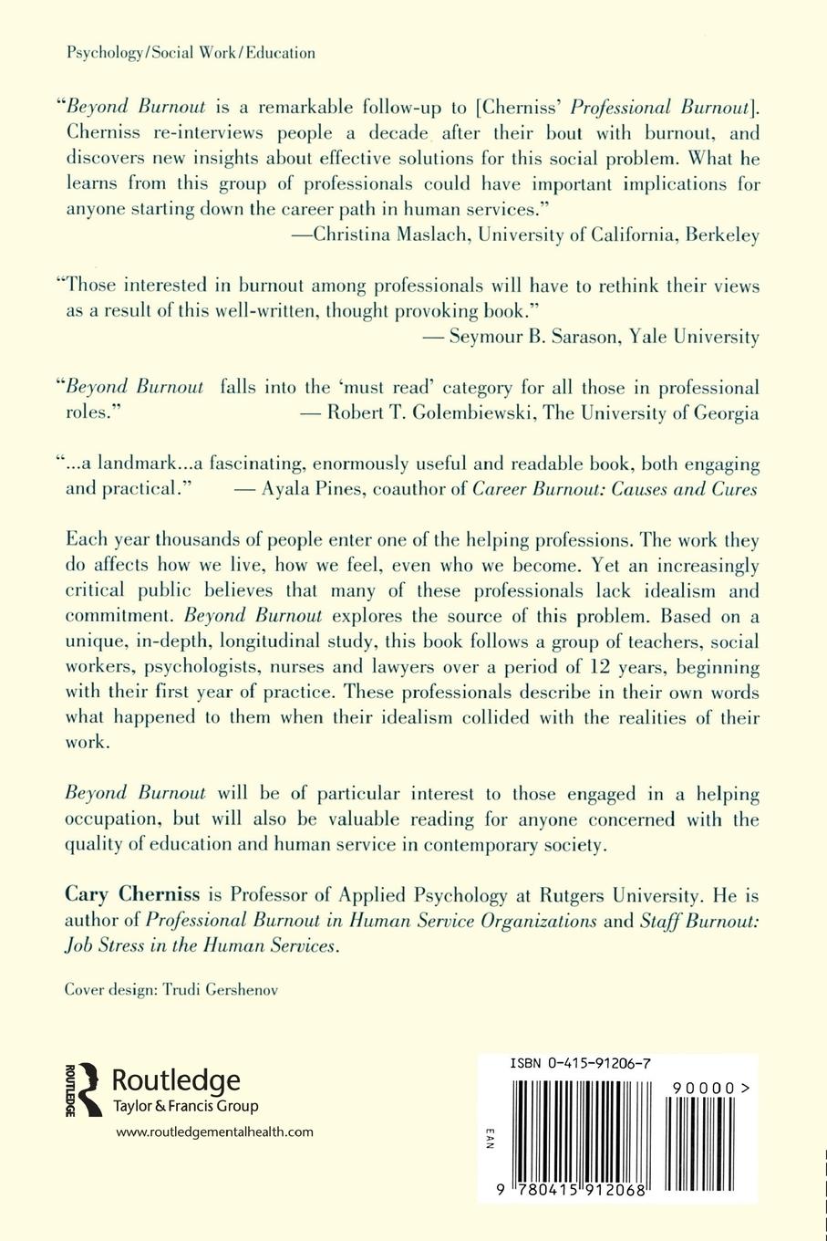 Rückseitencover Beyond Burnout