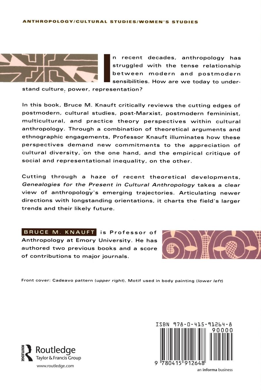 Rückseitencover Genealogies for the Present in Cultural Anthropology