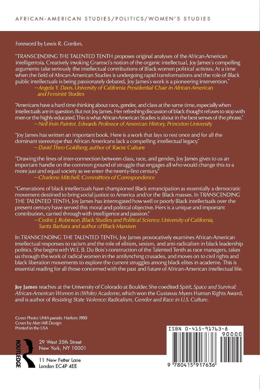 Rückseitencover Transcending the Talented Tenth