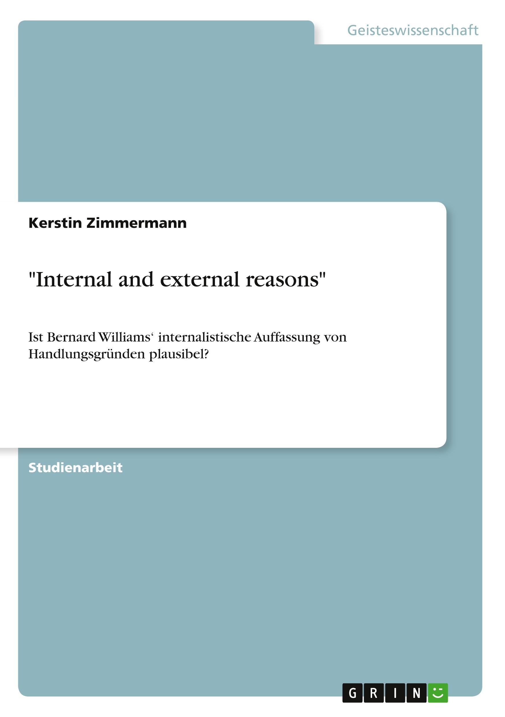 Vorderes Coverbild "Internal and external reasons"