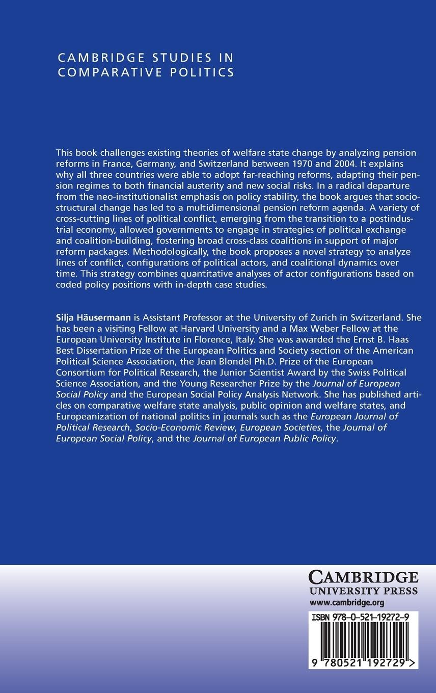 Rückseitencover The Politics of Welfare State Reform in Continental Europe