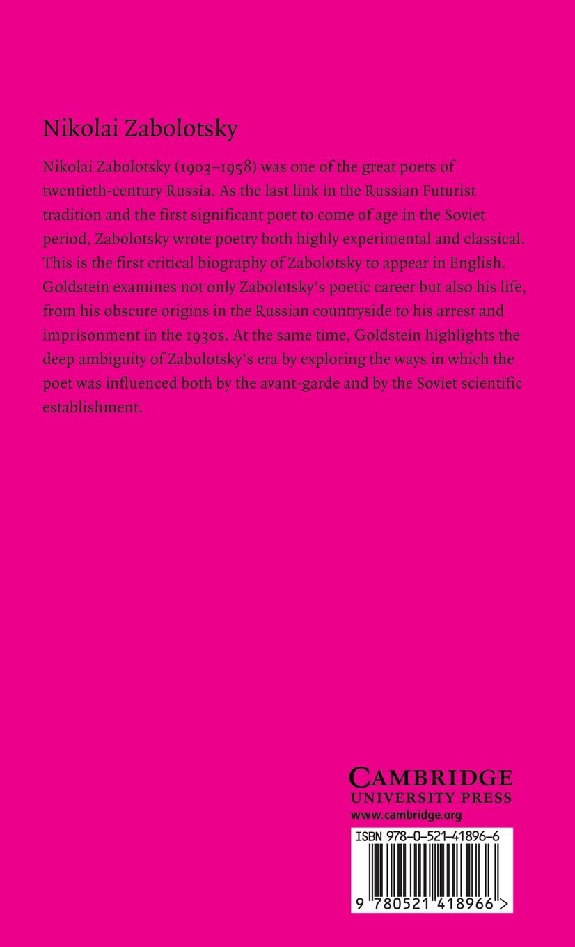 Rückseitencover Nikolai Zabolotsky