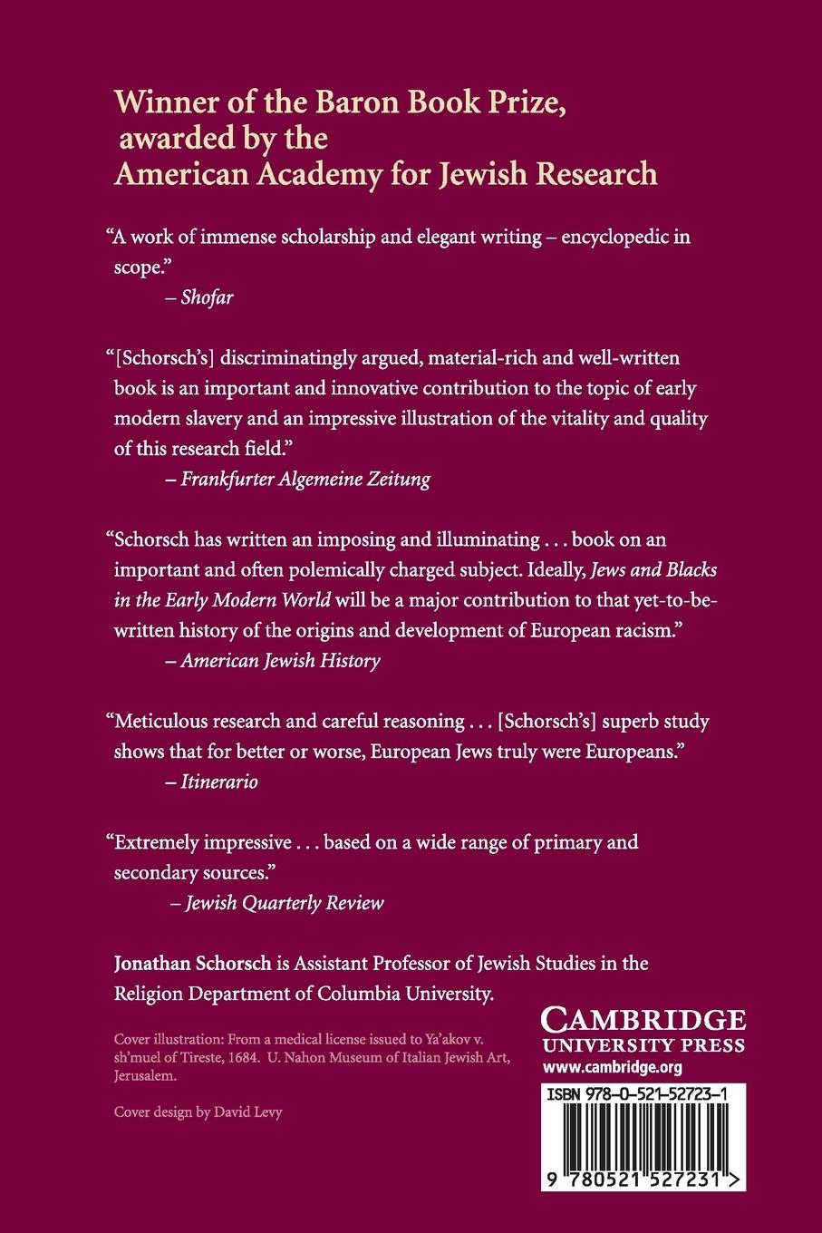 Rückseitencover Jews and Blacks Early Modern World