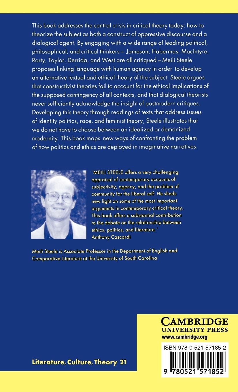 Rückseitencover Theorising Textual Subjects