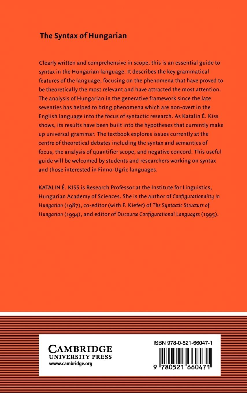Rückseitencover The Syntax of Hungarian