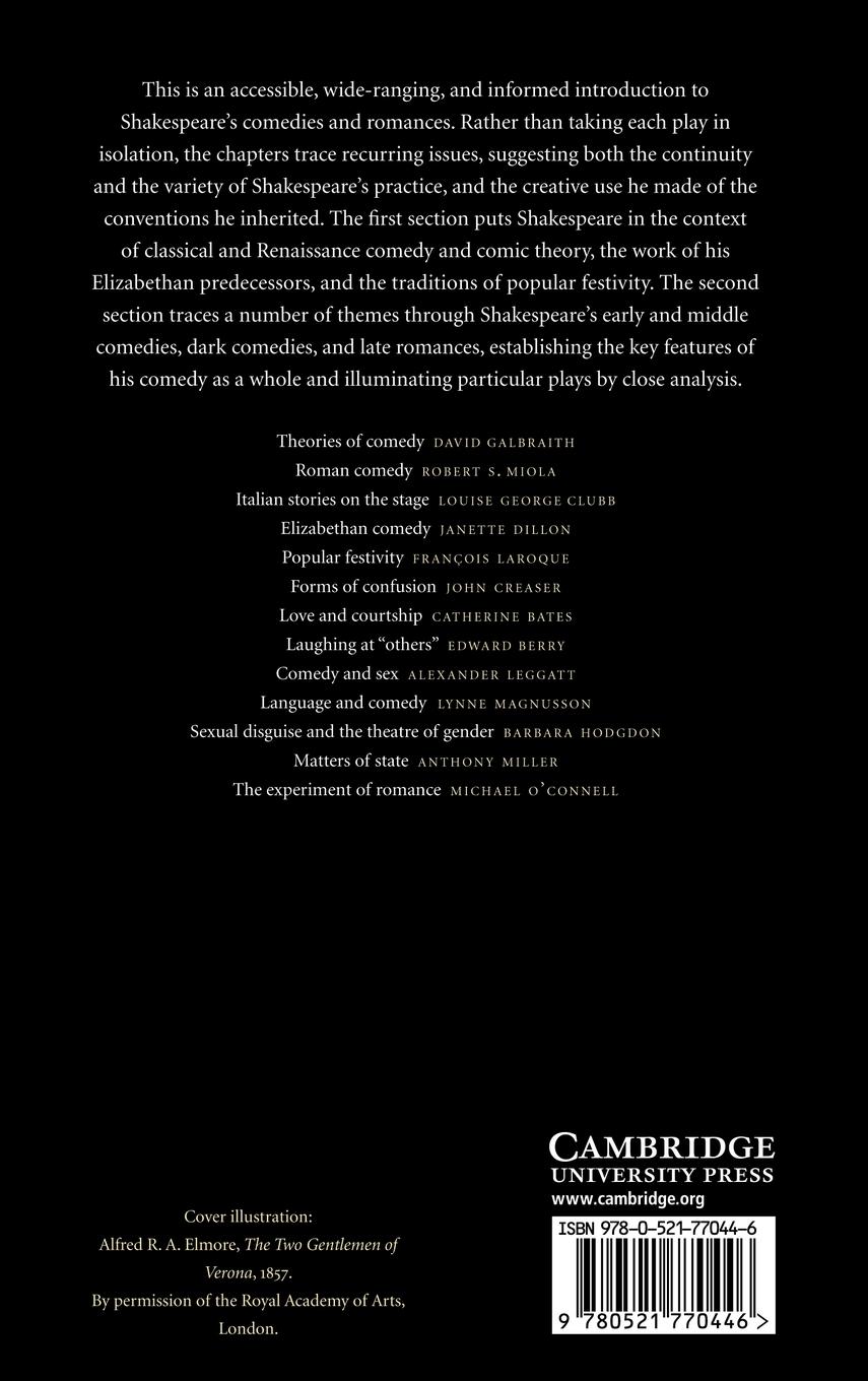 Rückseitencover The Cambridge Companion to Shakespearean Comedy