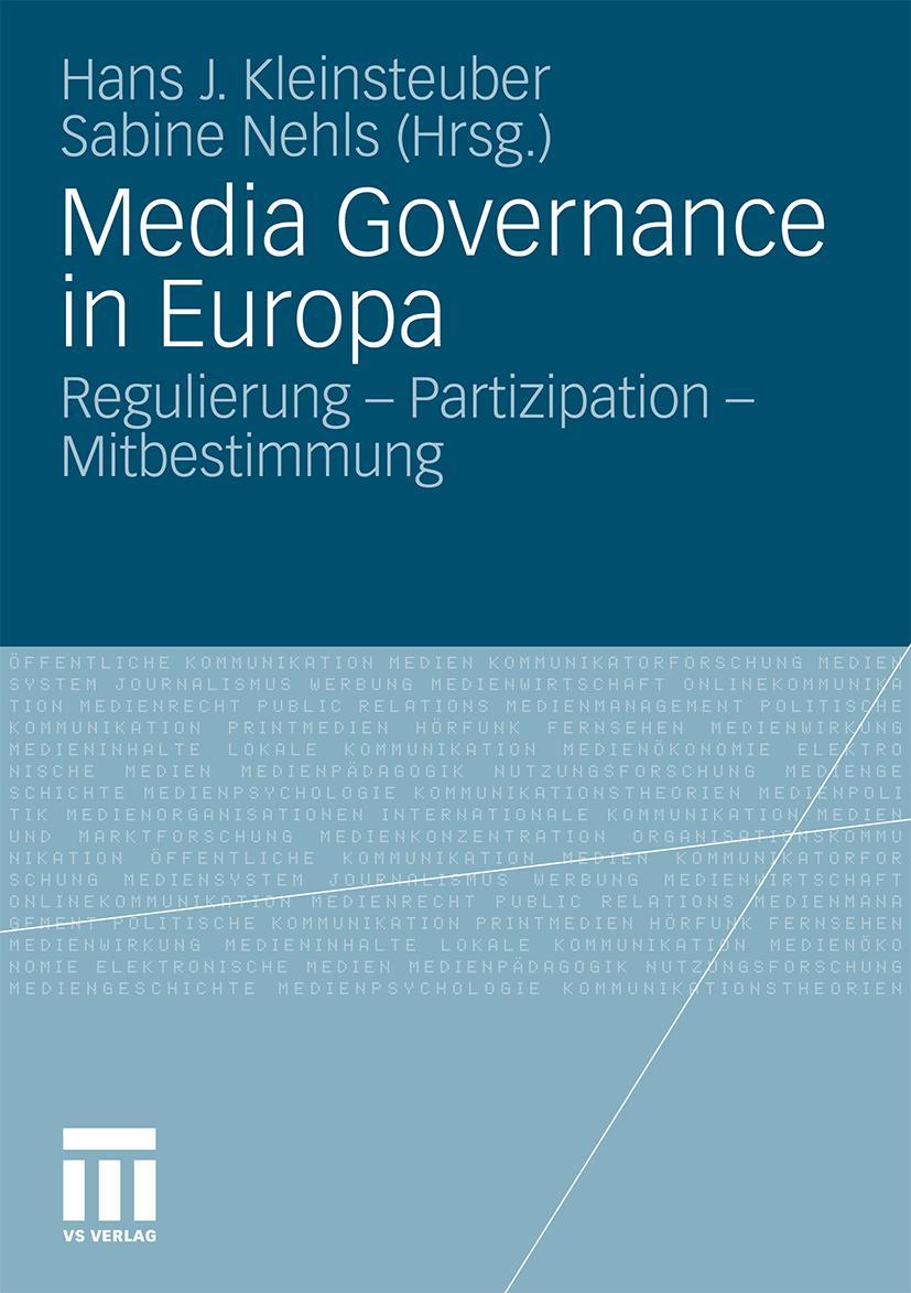 Vorderes Coverbild Media Governance in Europa