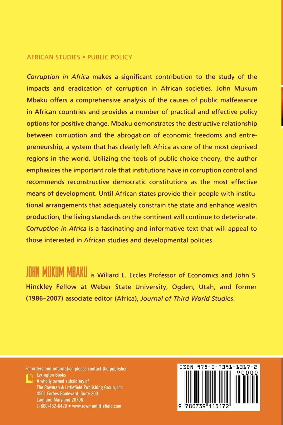 Rückseitencover Corruption in Africa
