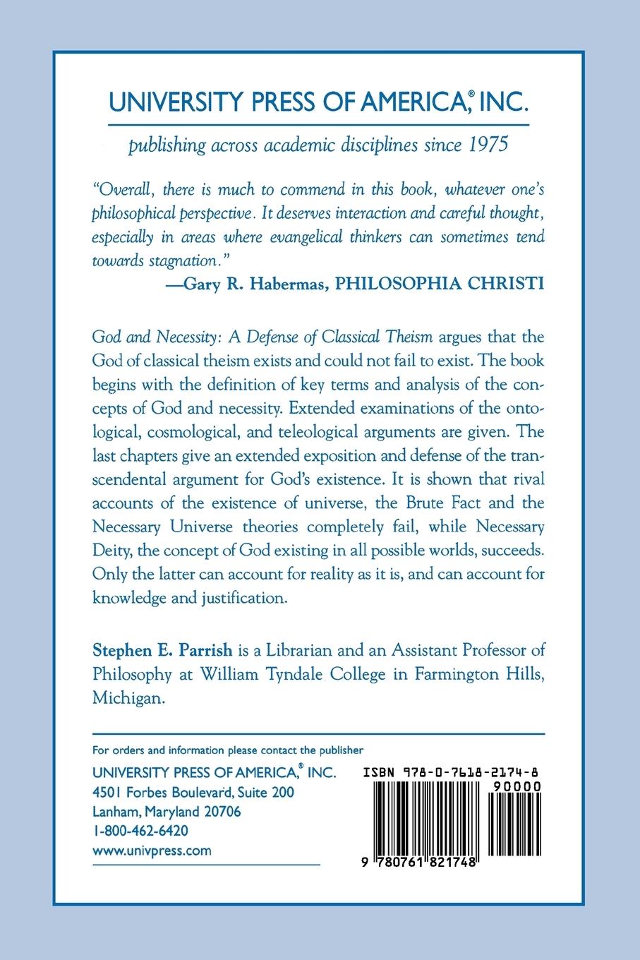 Rückseitencover God and Necessity