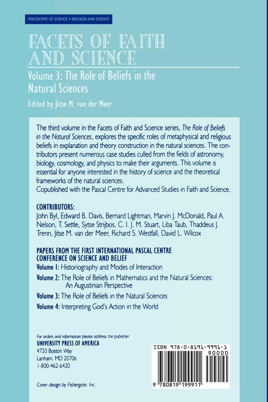 Rückseitencover Facets of Faith and Science