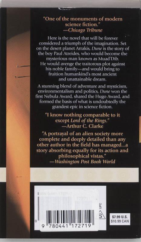 Rückseitencover Dune. 25th Anniversary Edition