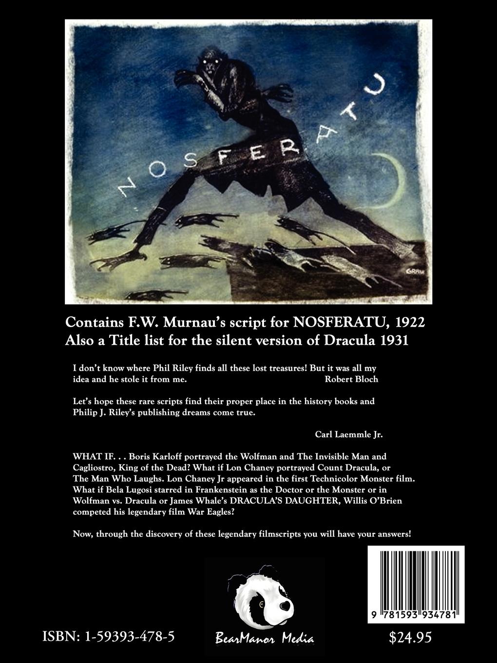 Rückseitencover Dracula Starring Lon Chaney - An Alternate History for Classic Film Monsters