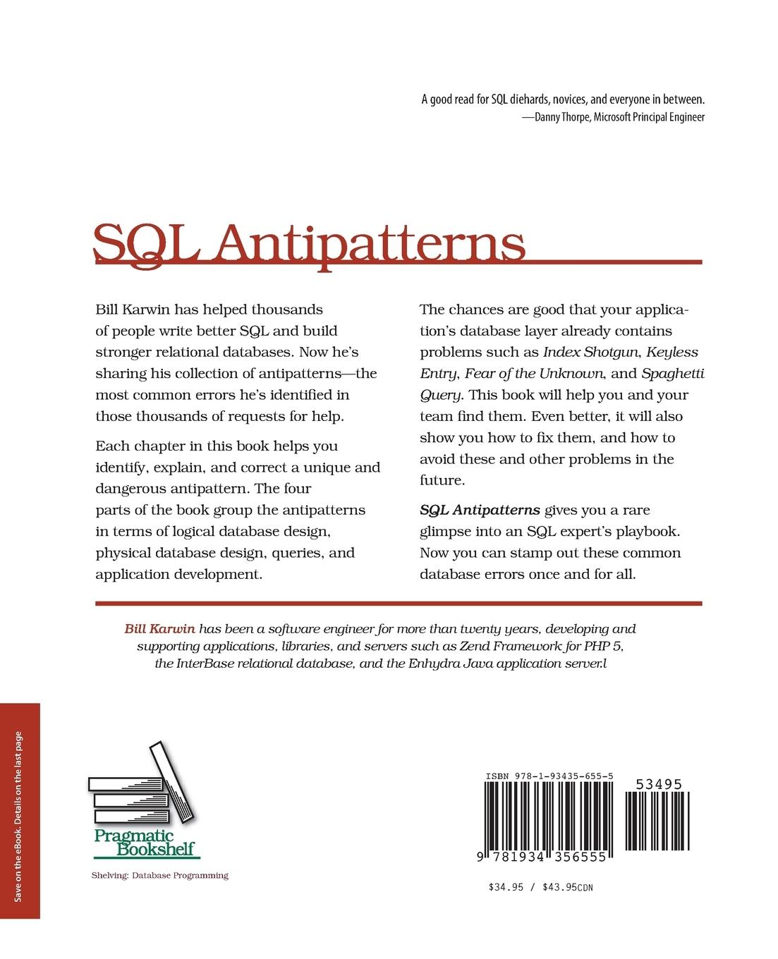 Rückseitencover SQL Antipatterns