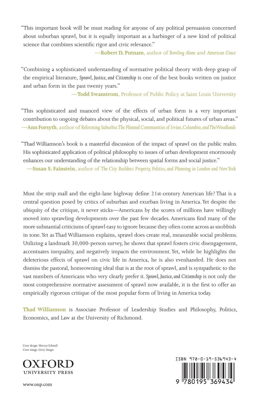 Rückseitencover Sprawl, Justice, and Citizenship