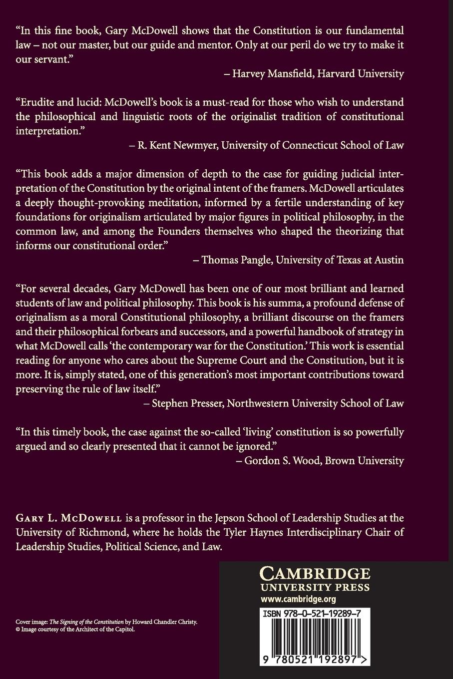Rückseitencover The Language of Law and the Foundations of American Constitutionalism