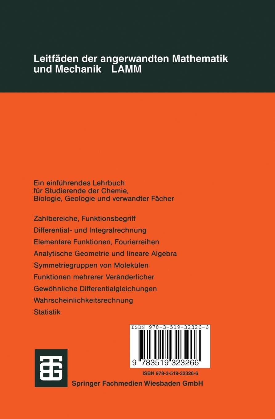 Rückseitencover Mathematik für Naturwissenschaftler