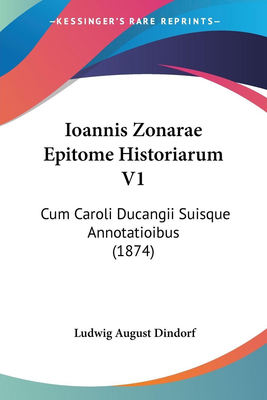 Vorderes Coverbild Ioannis Zonarae Epitome Historiarum V1