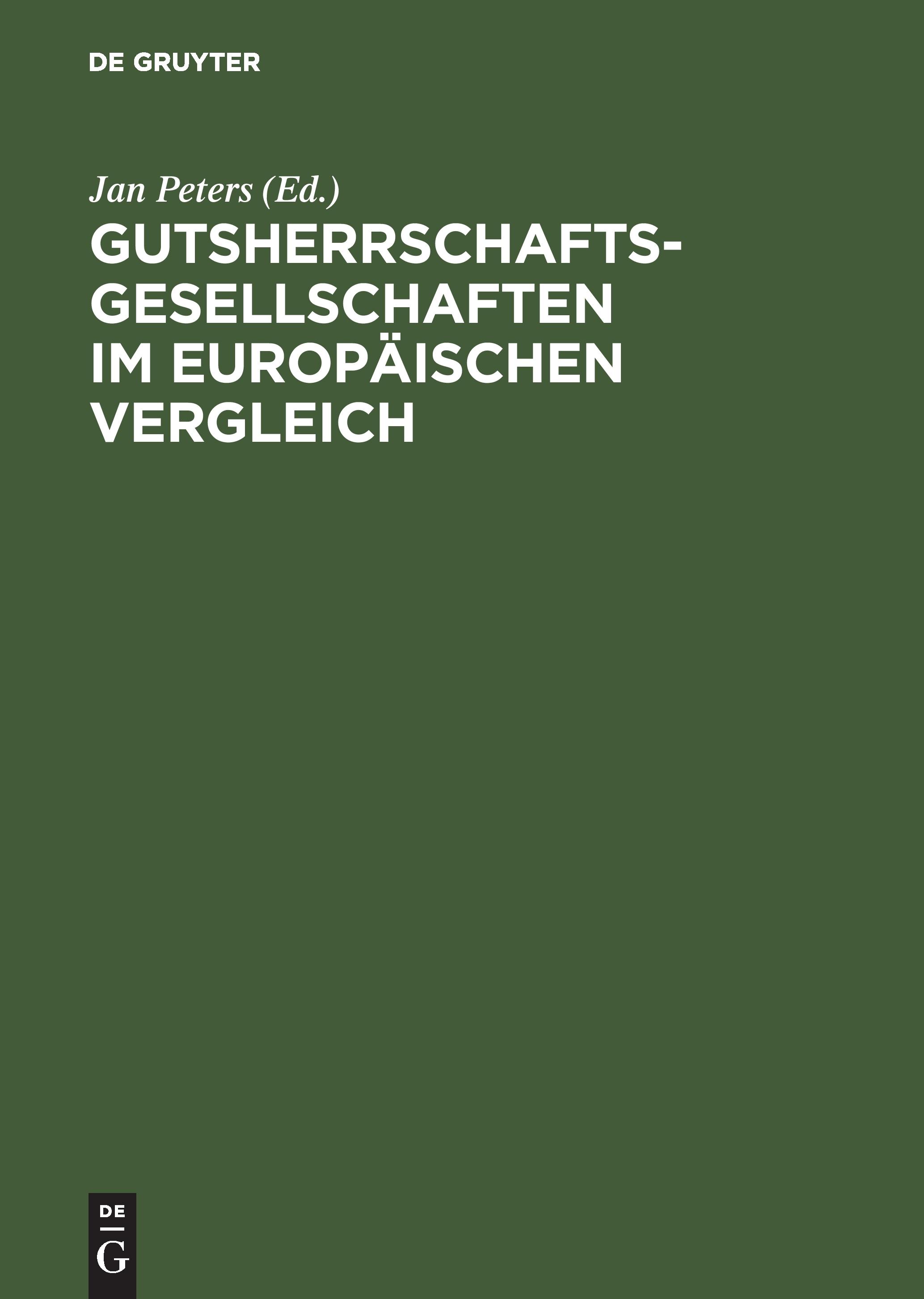Vorderes Coverbild Gutsherrschaftsgesellschaften im europäischen Vergleich