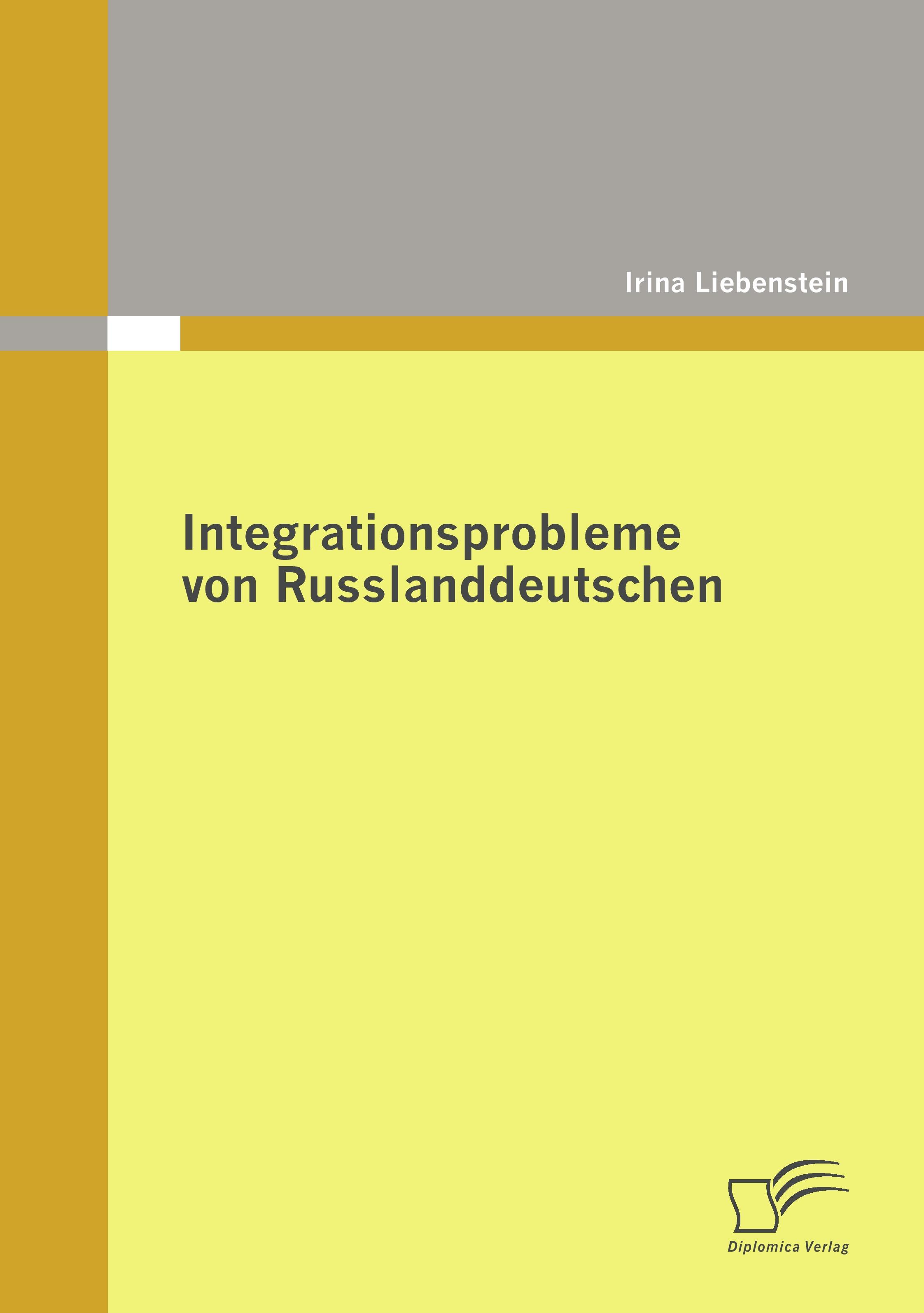 Vorderes Coverbild Integrationsprobleme von Russlanddeutschen