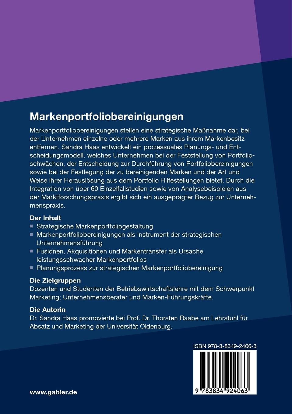 Rückseitencover Markenportfoliobereinigungen