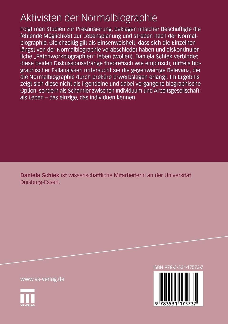 Rückseitencover Aktivisten der Normalbiographie