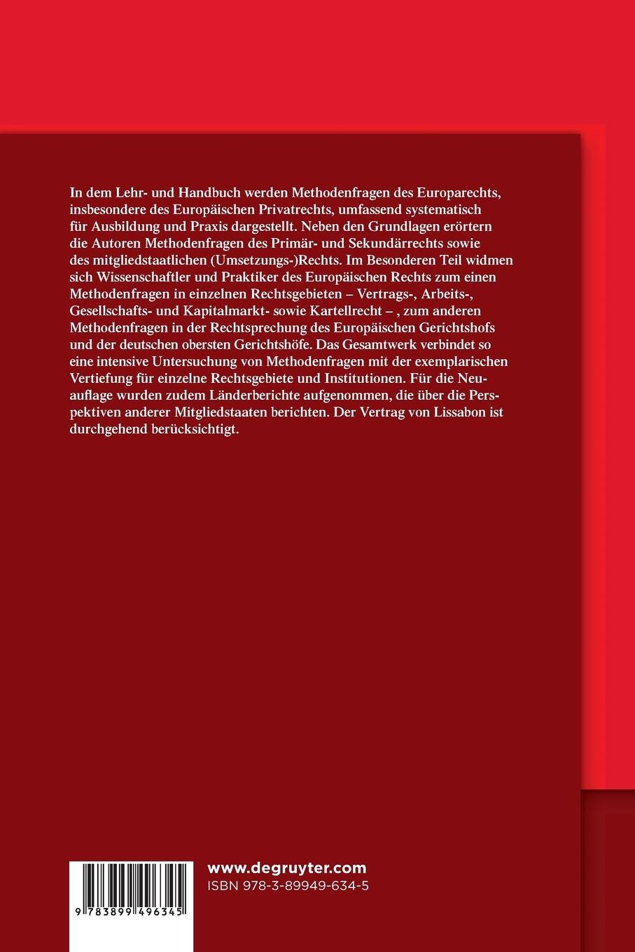 Rückseitencover Europäische Methodenlehre